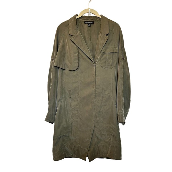 Banana Republic Jackets & Blazers - Banana Republic Army Green Soft Lightweight Cargo Long Length Jacket 10 Petite